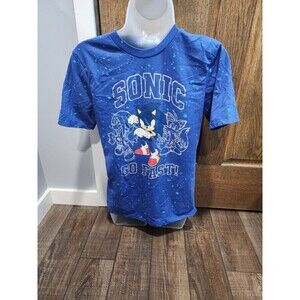 Sonic The Hedgehog Blue Youth T-Shirt Size: XL / Women’s S/M - SEGA Video Games